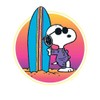 Spreadshirt Peanuts Snoopy Cool Surfing Beach Holiday Stickers, 10 x
