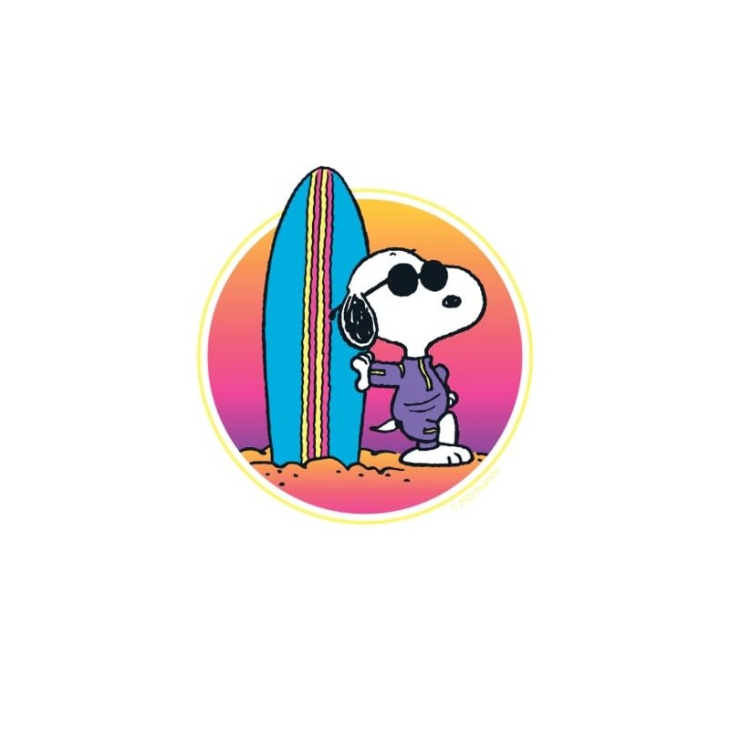 Spreadshirt Peanuts Snoopy Cool Surfing Beach Holiday Stickers, 10 x