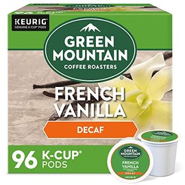 Green Mountain Coffee Roasters French Vanilla Decaf Keurig Single-Serve K-Cup pods, Light Roast Coffee, 96 Count