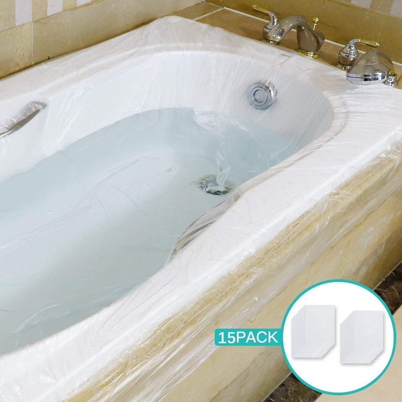 YULONG Lab 15 Pack Disposable Bathtub Cover Liner, Ultra Large