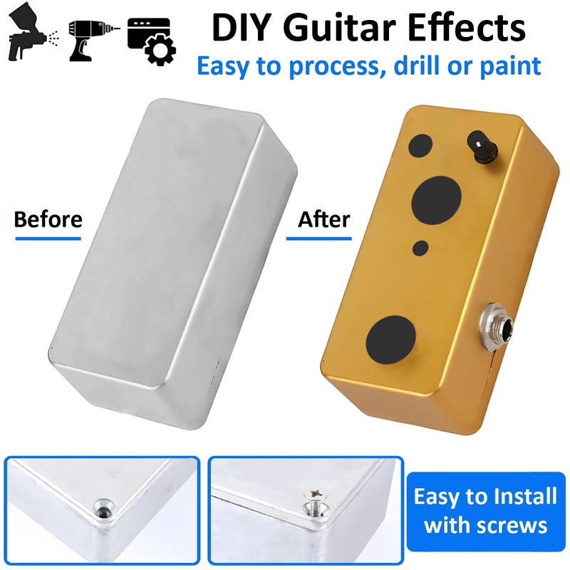 3Pcs 1590B Guitar Effect Pedal Case Diecast Metal Aluminum Stomp