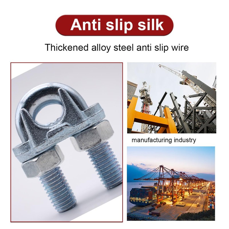 23/32 Inches Wire Rope Clamp,Heavy Duty U-Bolt Cable Clips,Zinc Plated