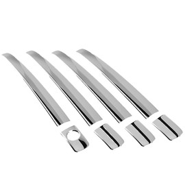 Takelablaze Door Handle Cover, Prius 30 Series, Prius 40 Series, Prius α, ZVW30, ZVW40, Wish 20 Series, Mark X, Plated Door Handle Cover, 8 Piece Set, Stainless Steel, Silver