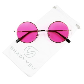 ShadyVEU Retro Round Style 70s Sunglasses Colorful Tint Groovy Hippie Mens Womens Shades