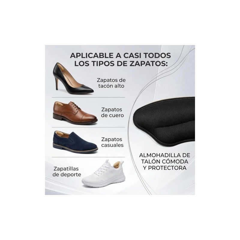 20Pares Almohadillas de Talón para Zapatos,Talón Autoadhesivas(beige+Negro)