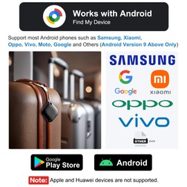 Tracker Tag for Android, Luggage Tracker with Case, Works via Google Find Hub App, Bluetooth Tracker Item Finder for Key, Backpack, Travel and Commute (black4)