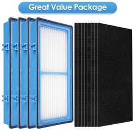 (12 Pack) AER1 Filter 4 HEPA Filters + 8 Carbon Booster Filters Compatible With Holmes AER1 Type Total Air Filter, HAPF30AT And HAP242-NUC, Replacement HEPA Filter Kit