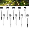 Solar Lights Outdoor,10 Pack Stainless Steel LED Solar Garden Lights