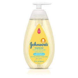 Johnson's Head-to-Toe Gentle Baby Body Wash & Shampoo, Tear-Free, Sulfate-Free & Hypoallergenic Bath Wash & Shampoo for Baby's Sensitive Skin & Hair, Washes Away 99.9% of Germs 10.2 fl. oz