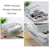 BTSKY Stack & Carry Box, Clear Plastic Storage Container Stackable