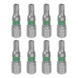 sourcing map 8pcs T25 Torx Hex Screwdriver Bit 1/4" Hex Shank 1" Length S2 Steel Magnetic Power Drill Bits