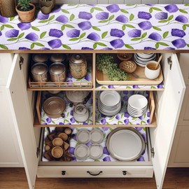 2 Rolls 18" W x 96" L Floral Drawer and Shelf Liner for Cabinets, Non-Adhesive Strong Grip Non-Slip Flower Shelf Cabinet Kitchen Shelf Liners for Kitchen Cabinets