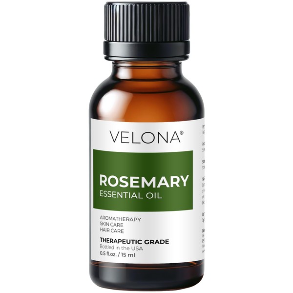 Rosemary Essential Oil by Velona - 0.5 oz | Therapeutic Grade for Aromatherapy Diffuser Undiluted
