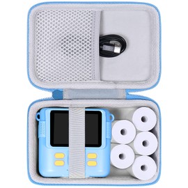 Aenllosi Hart Storage Hülle Tasche für NUOTUN/GREENKINDER/CHRERNA/YORKOO Kinder Instant Print Kamera, Kinder Kamera Fotopapier & Farbe Stift Organizer, Blau (Nur Tasche)