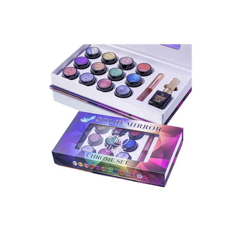 Solid Mirror Chrome Nail Pigment Collection 1