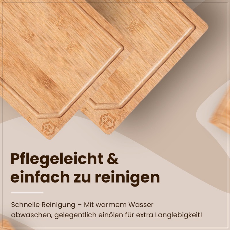 GRANA HOME CHOPPY Robust Bamboo Chopping Board with Juice Groove