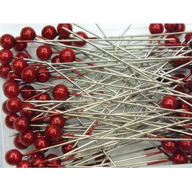 100 Beading Needles Beads Pins Pins Pins Diameter 6 mm Length 65 mm Decorative Pins Rot / Red