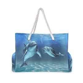 Beach Bag Dolphins Tote Travel Bag luggage bag Grocery Shopping Bag Carry Bag