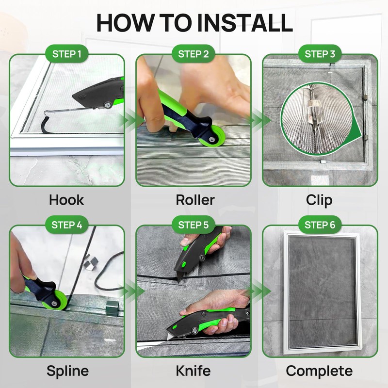King&Charles Window Screen Replacement,Versatile Window Screen Door Kit