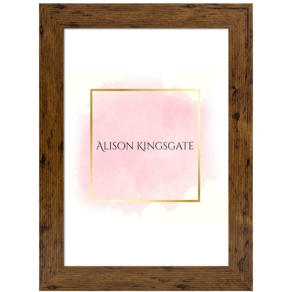 Alison Kingsgate A3 Rustic Picture Frames - Rustic Oak A3 Frame With Safe Perspex Front & Wall Mounting - A3 Picture Frames Rustic Oak Frame - Rustic Photo Frame