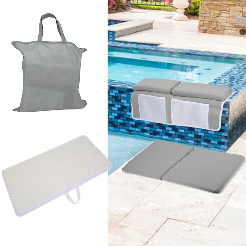 Neoprene Light Gray Rectangle Outdoor Swimming Kneeler Pad Indoor Bathroom