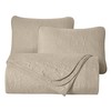 Chezmoi Collection Luca 3-Piece Oversized Bedspread Set, Queen Size, Khaki