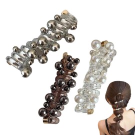 Hair Accessories, Wire Pony Wire Pony Set of 3, Stylish, Hair Elastic, White, Black, Silver Color Variations, Suitable for Everyday Use, Graduation or Wedding Ceremonies, Perfect for Hair Arrangements