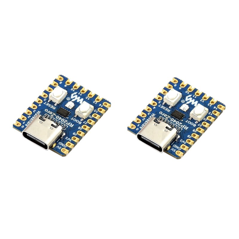 waveshare 2 Pack RP2040-Zero Mini Board High-Performance Pico-Like MCU Board