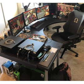 Stageek Cable Raceway Kit, Stageek Cable Management System Open Slot Wiring Raceway Duct with Cover, On-Wall Concealer Organizer for Cable Pass to Hide Wires Cords for TVs, Computers - 9x15.4inch, Black