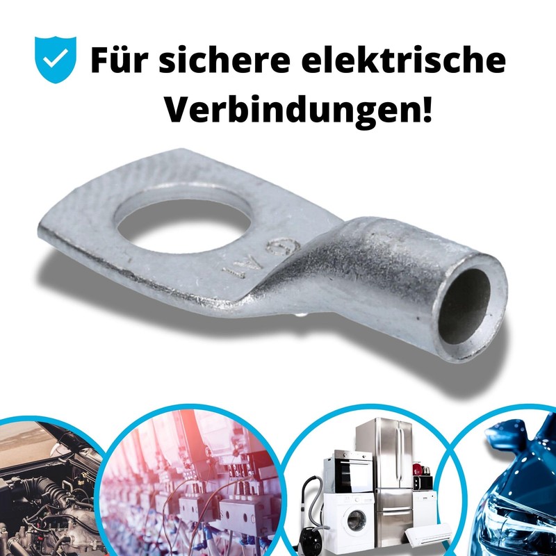 Cembre A1-M6 Tube Cable Lug 4-6 mm² M6 Uninsulated Tin-Plated