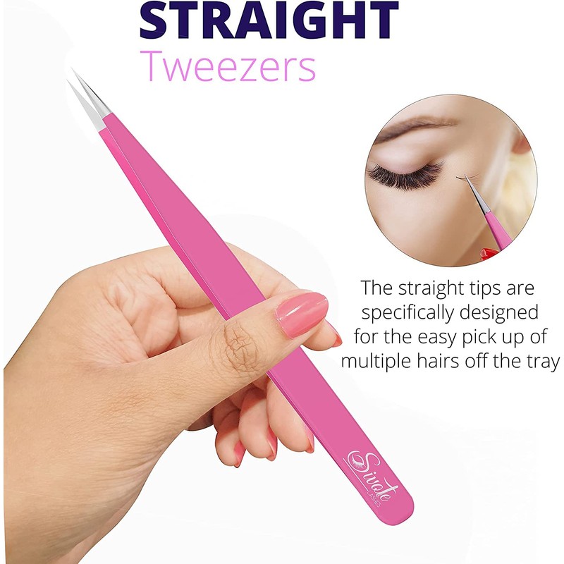 SIVOTE Lash Tweezers for Eyelash Extensions – Professional Stainless Steel