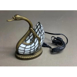 Unbranded Tiffany Style Electric Swan Leaded Glass Accent Lamp Night Light,  (New in Box)