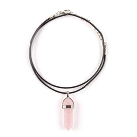 Myga - Healing Crystal Pendant Necklace - Gemstone, Reiki, Yoga, Spiritual, Meditation, Protection - Rose Quartz