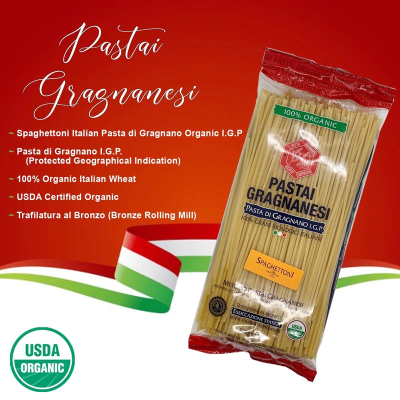 Spaghettoni Italian Pasta di Gragnano | I.G.P. Protected | USDA