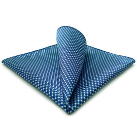 S&W SHLAX&WING Mens Patterned Pocket Squares Business Wedding Blue Green Brown Geometric Suit Jacket, blue