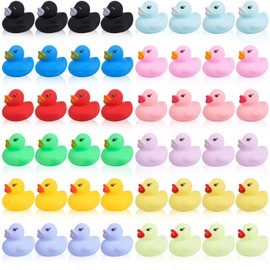 Dncvb Pack of 48 Squeaky Duck, Colourful Rubber Duck, Small Bath Duck, Bath Toy for Children, Squeaky Duck, Rubber Duck, Funny Rubber Bath Ducks for Children, Shower, Birthday, Party Item