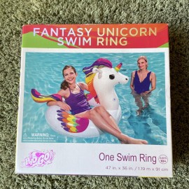 Bestway H2O GO!  Inflatable Fantasy Unicorn Float Swim Ring Inflated Size 47”x36" Sealed