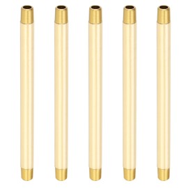 PATIKIL 1/8" x 1/8" NPT Male Brass Pipe Fitting Long Nipple, 10Pcs 6" Long Straight Pipe Fitting Connector Extender for Fuel, Air, Water, Oil, Gas System Connection, 1200PSI