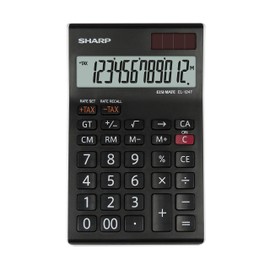 Sharp EL-124TWH Office Desktop Calculator - Black/White