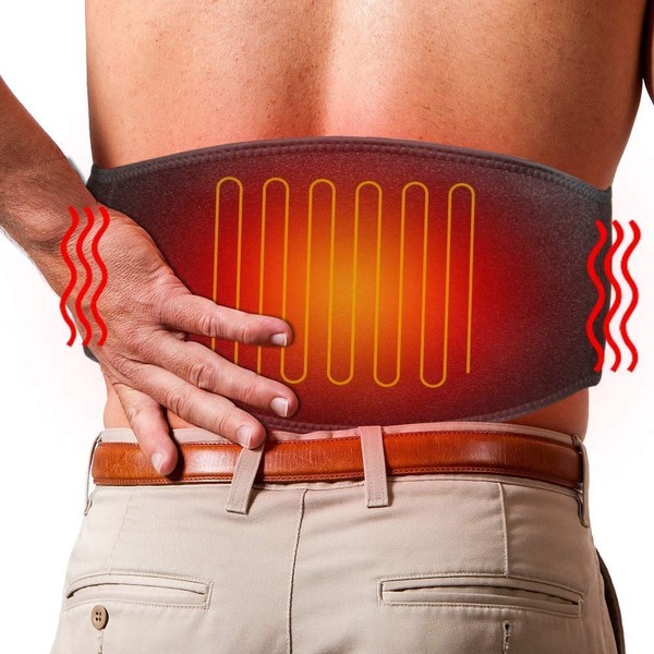 ARRIS Electric Heating Waist Belt Wrap, Lower Back Heat Belts & Lumbar Therapy Heating Pads for Pain Relief of Stomach Muscle Abdominal, Suitable for Men Women (Lengthened Version)