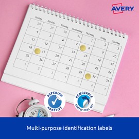 Avery Gold Circle Dispenser Labels, 24 mm Diameter, 250 Labels (937271)