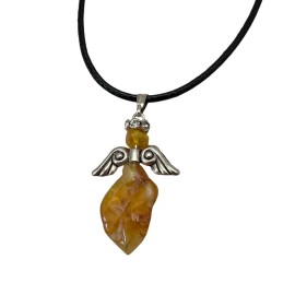 Unbranded Baltic Amber Necklace Angel with Wings Pendant (N507) *Shape will vary*