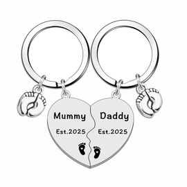 WTOPP 2025 Pregnancy Announcement Gifts Mummy and Daddy to Be Keyring Set First Tim Mum and Dad Gifts Parent to be Gifts First Mum Dad Keyring Christmas Mothers Day Fathers Day