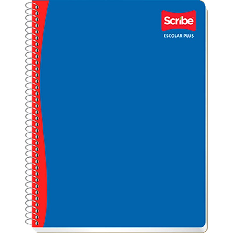 Scribe, ESCOLAR_PLUS, Cuaderno Espiral Sencillo Profesional de Pasta Semi Rígida,