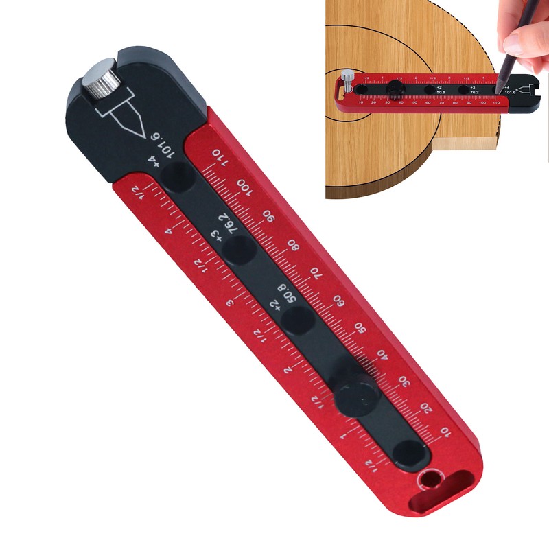 Woodworking Compass Dual Scale Aluminum Alloy Fixed Point Marking Gauge