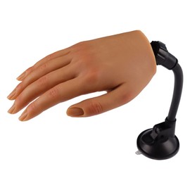 KnowU Übungshand für Nageldesign, Silikon Übungshand mit Ständer, Fake Hand, Praxis Hand für Acryl Nägel, Flexibel und langlebig Nagel Übungs Hand, Farbe 4# Rechts