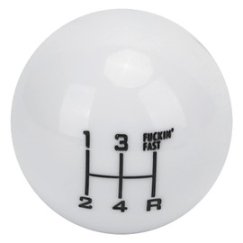 M12x1.25 Gear Shift Knob Head 5Speed WearResistant Circular Shift Knob Universal Automobile Accessory for Car Assembly (White)