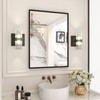LOAAO 22"X30" Black Rectangle Bathroom Mirror Wall, Matte Black Aluminum