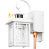 OPAXIS Outdoor Porch Light with GFCI Outlet, White Exterior Lighting