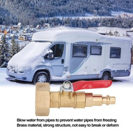 Akozon Blow-out Adapter, Water Pipe, Compressed Air Coupling, Hose, Faucet, Blowout Adapter, Brass Blowout Adapter with 1/4 Inch Male Quick Connector, 3/4 Inch Male GHT Thread for RV Yachts (Female)